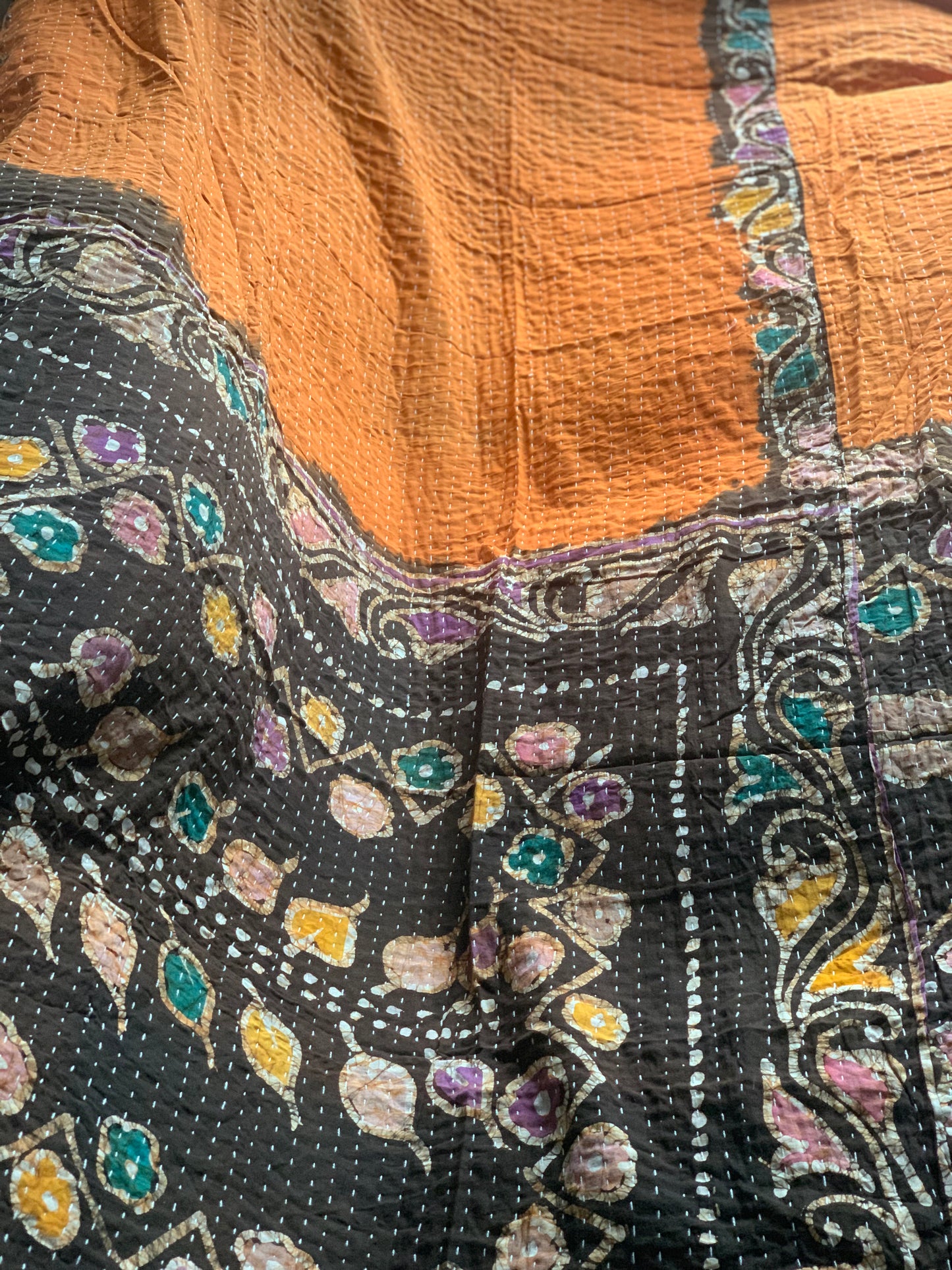 Reversable Vintage Sari Throw | 104