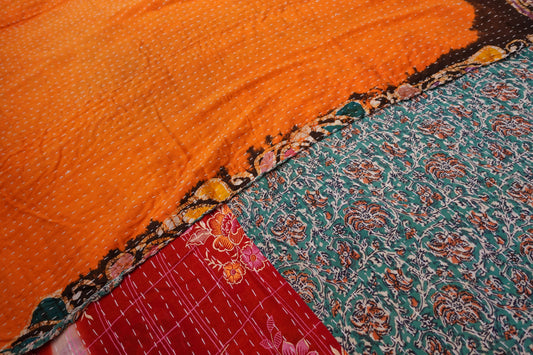 Reversable Vintage Sari Throw | 104