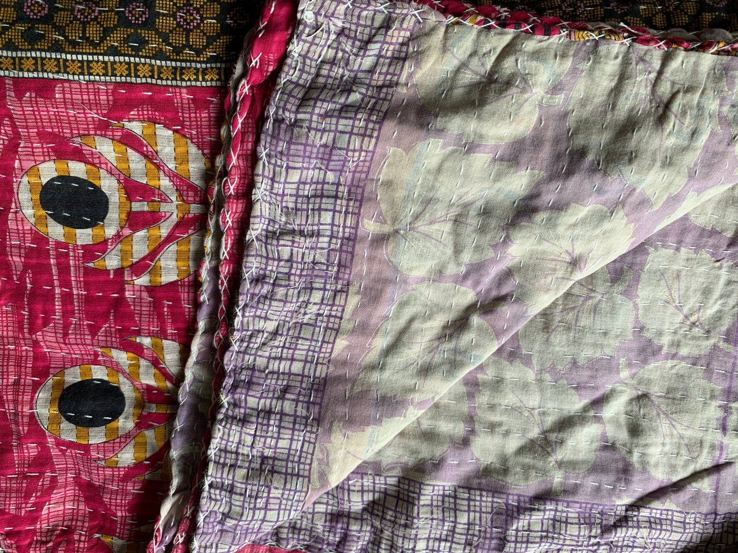 Reversable Vintage Sari Throw | 106