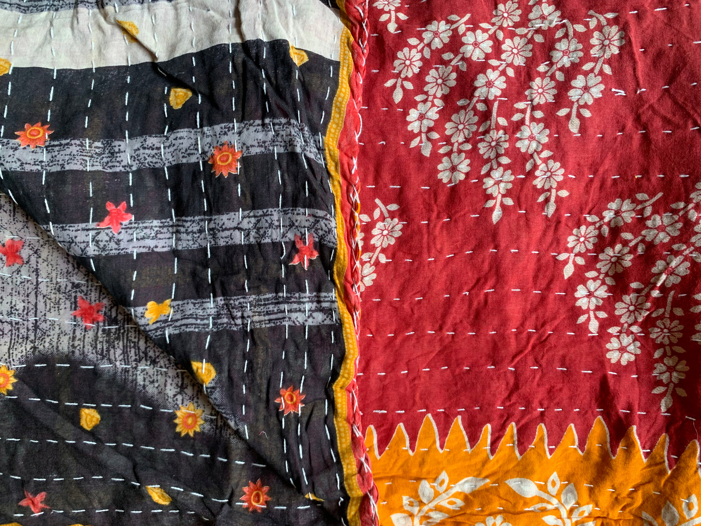 Reversable Vintage Sari Throw | 119