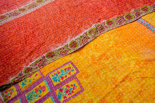 Reversable Vintage Sari Throw | 122