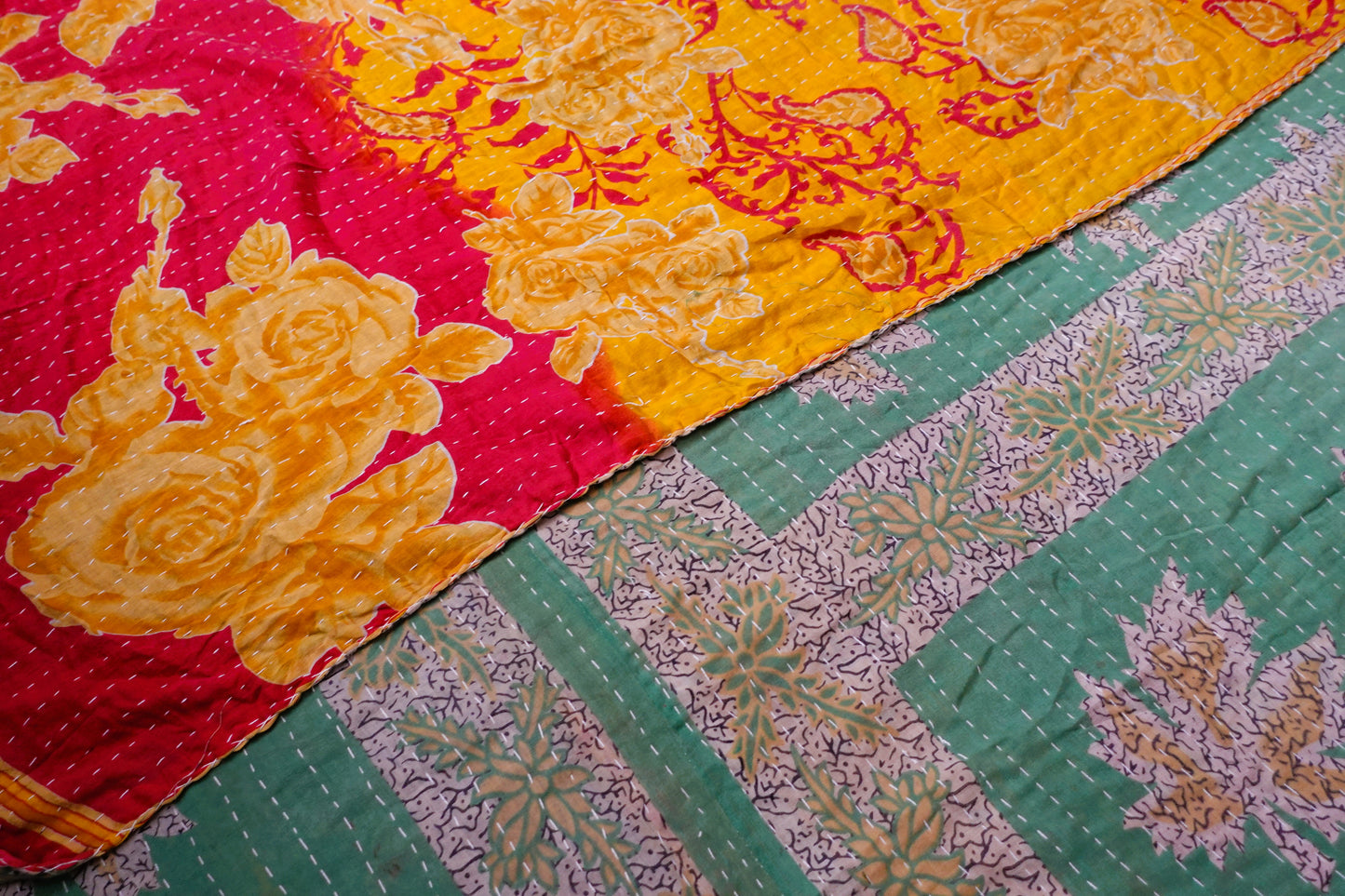 Reversable Vintage Sari Throw | 124