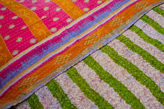 Reversable Vintage Sari Throw | 127