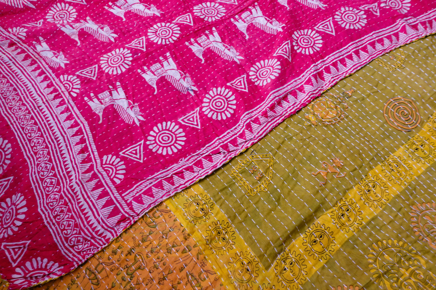 Reversable Vintage Sari Throw | 133