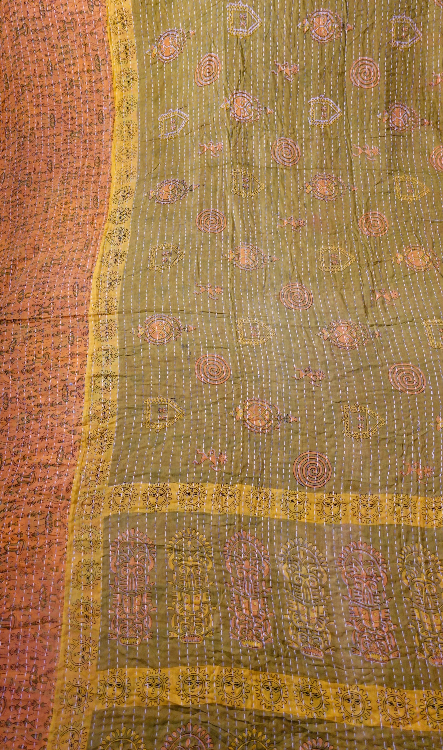 Reversable Vintage Sari Throw | 133