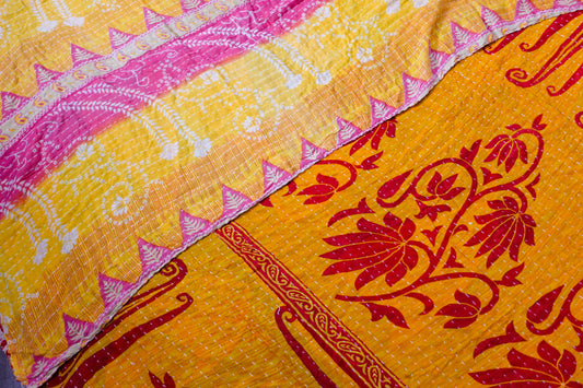Reversable Vintage Sari Throw | 137