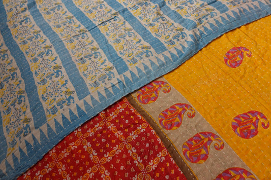 Reversable Vintage Sari Throw | 144