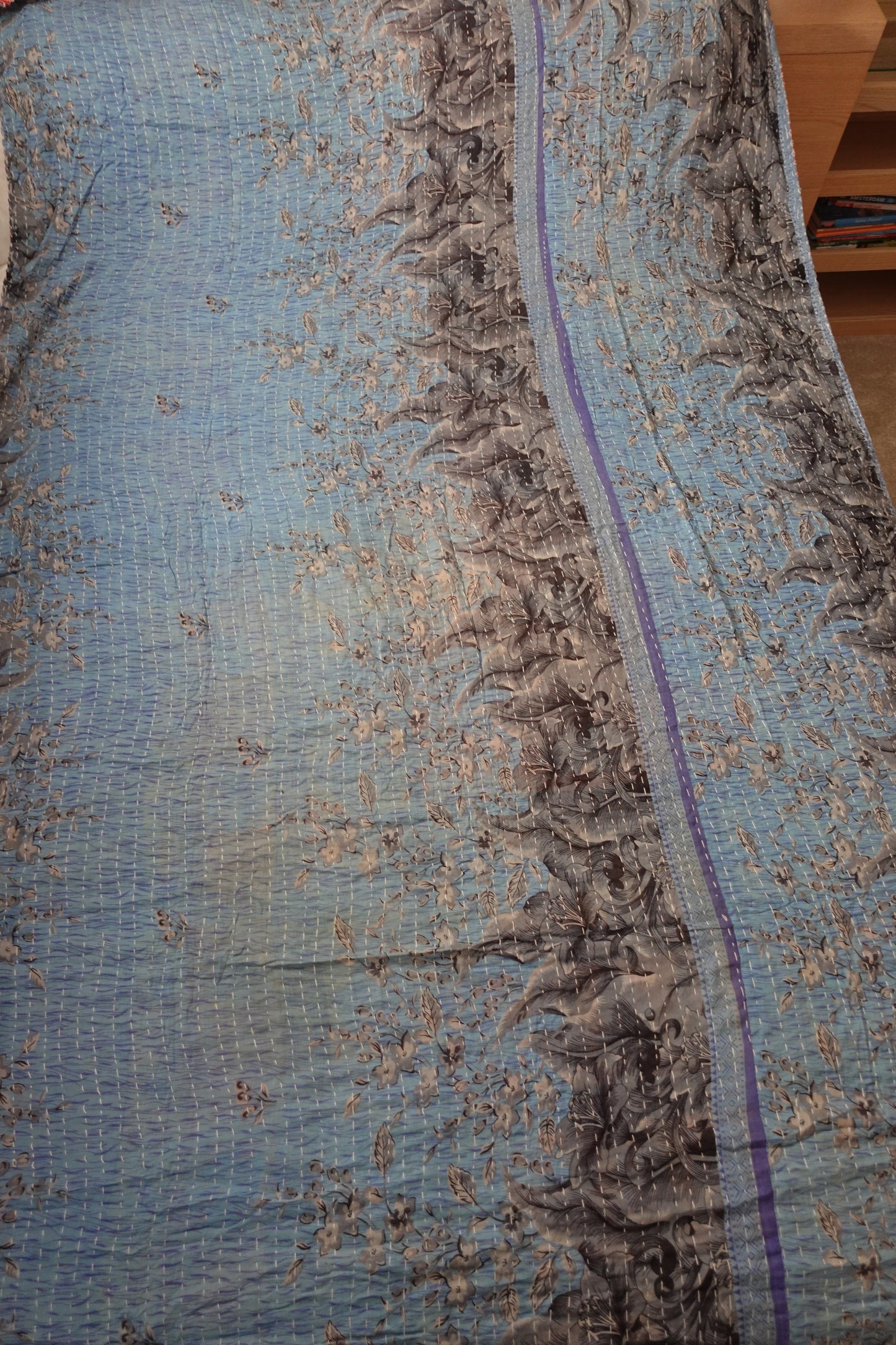 Reversable Vintage Sari Throw | 145