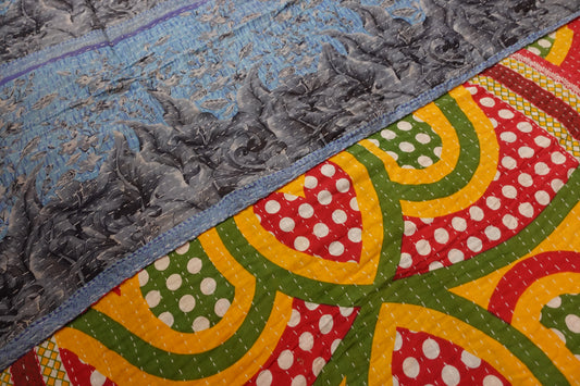 Reversable Vintage Sari Throw | 145