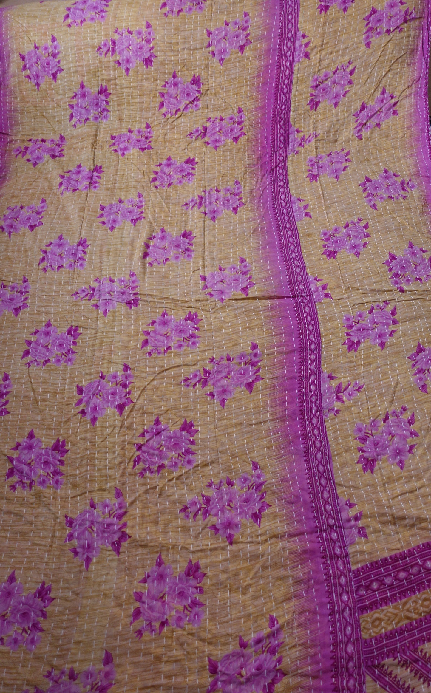 Reversable Vintage Sari Throw | 173
