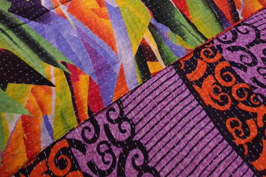 Reversable Vintage Sari Throw | 174