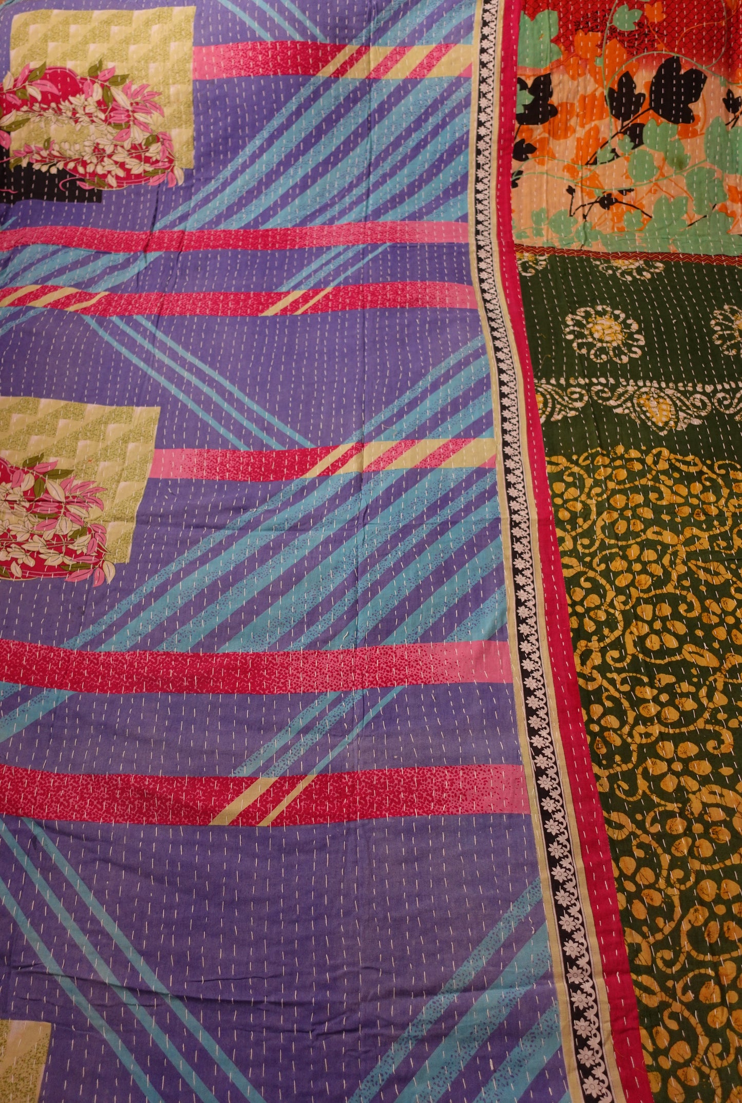 Reversable Vintage Sari Throw | 180