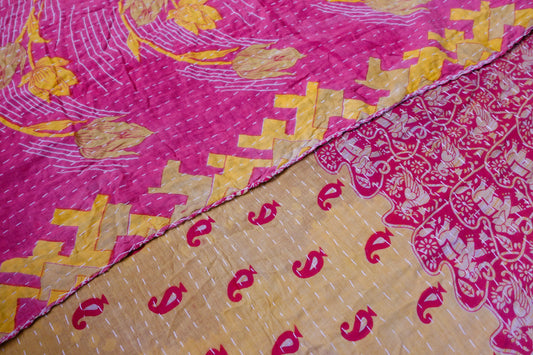 Reversable Vintage Sari Throw | 157